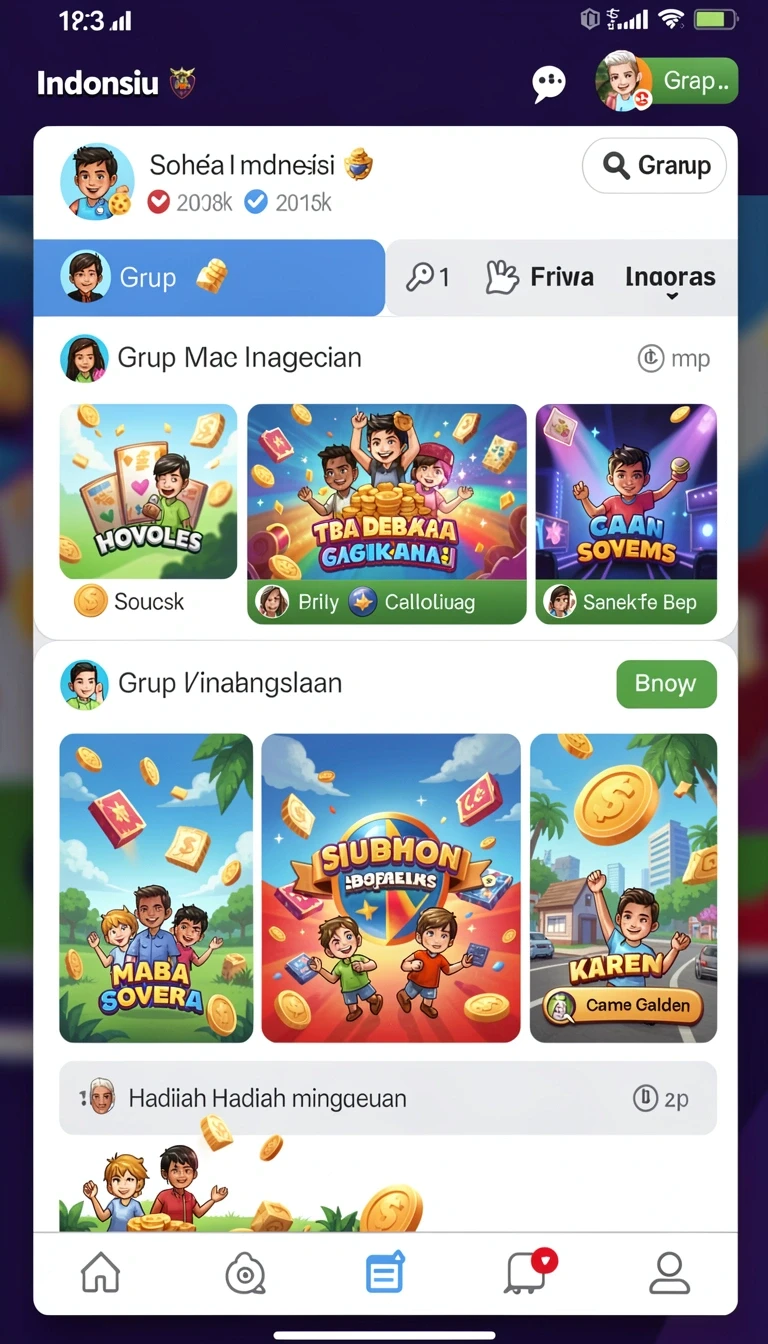 Beragam pilihan permainan menarik dalam aplikasi Download winidn APK untuk Android.